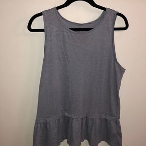 Blue tank top with peplum